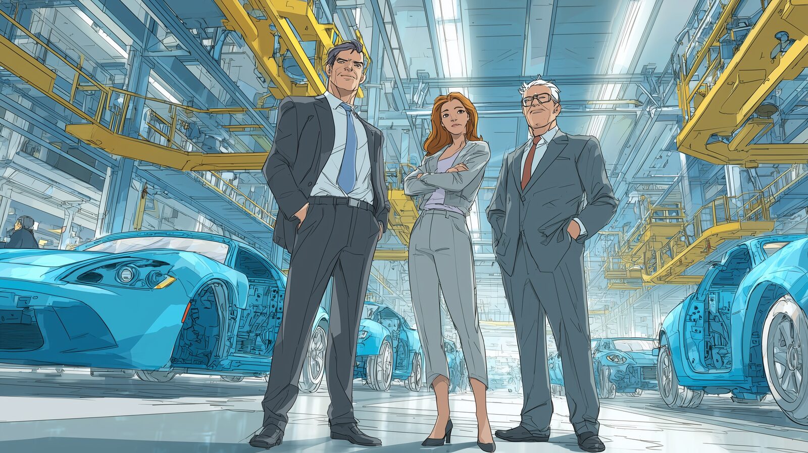 Automotive commercial team planning an enterprise mobility proposition
